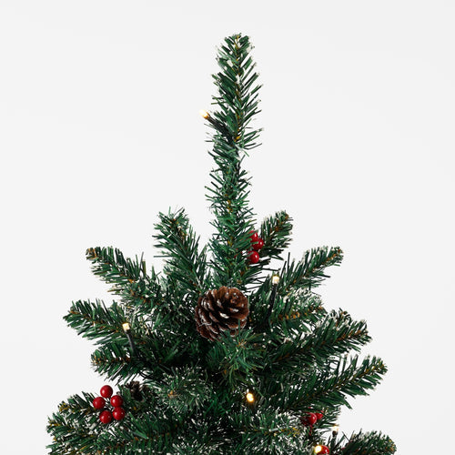 Black Box Trees Creston Kerstboom met Verlichting in Pot - Groen frosted - op Batterij  - h90xd50cm