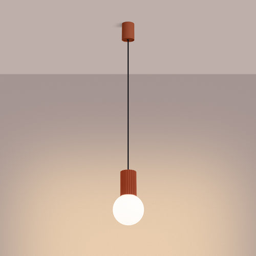 Sollux Lighting Hanglamp HALO 1 rood ochra - 12x12x120cm