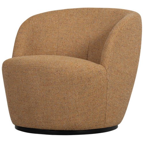 WOOOD draaibare fauteuil Serra - Melange Stof - Curry - 68x70x77 - vtwonen shop