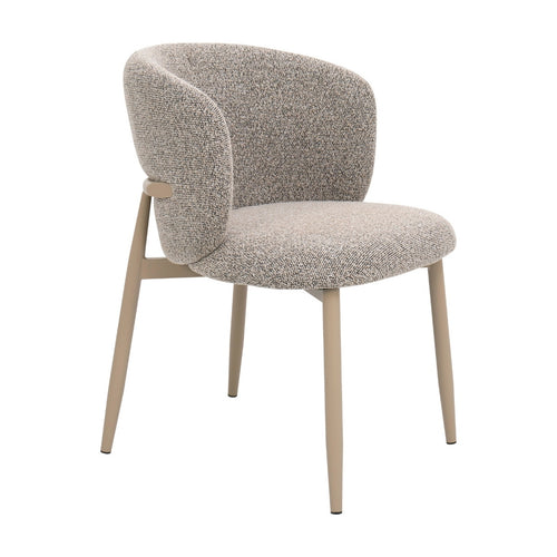 DÉJA Living Eetkamerstoel Varde - Stof - Taupe/Beige - Set van 2