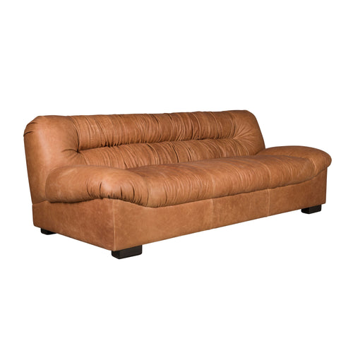 Dutchbone Douglas 3-zitsbank Leer Cognac Bruin - vtwonen shop