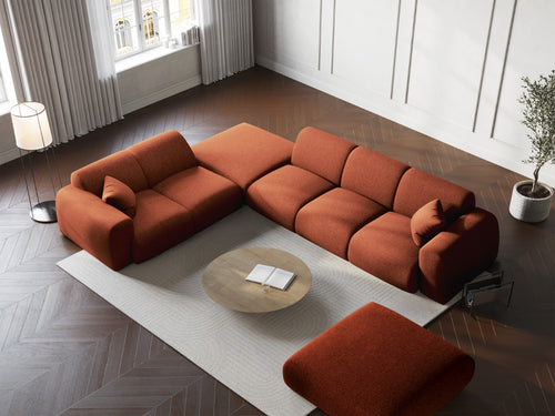 Cosmopolitan Design linker hoekbank Nolio 4-zits, chenille, terracotta - 250x315x72cm