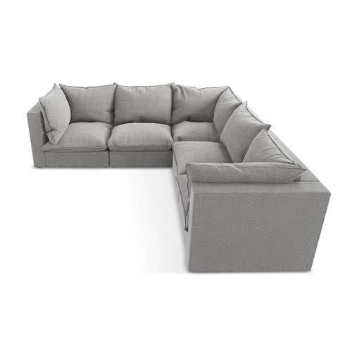LaMiaSofa Modulaire hoekbank Ravenna - bouclé - lichtgrijs - 255x255x77
