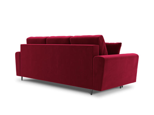 Cosmopolitan Design Slaapbank met opbergdoos Kyoto 3-zits, flueel, rood - 100x235x88cm