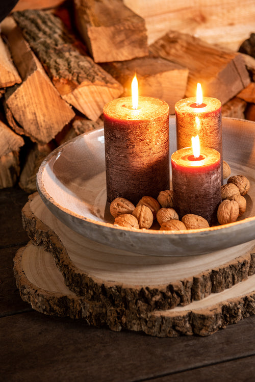 J-Line cilinderkaars - bruin - XL - 95U - 6 stuks