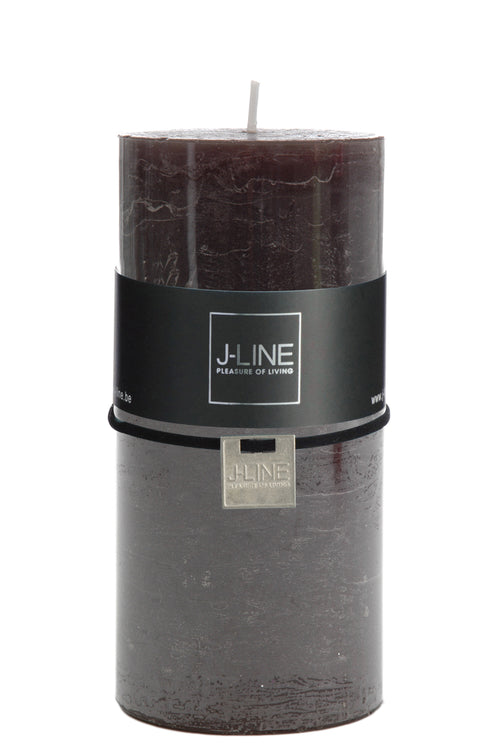 J-Line cilinderkaars - zwart - 72U - large - 6 stuks