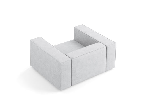 Cosmopolitan Design Fauteuil Arendal chenille met ribbeleffect, lichtgrijs - 102x124x70cm