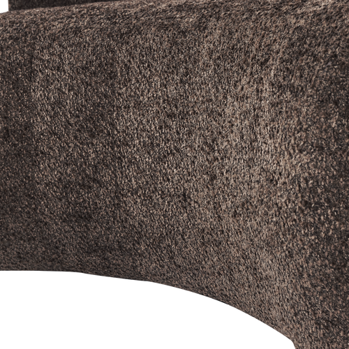 WOOOD eetbank halfronde hoek rug Mojo Base - Wollig - Bruin - 83x152x76