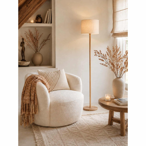 Light & Living vloerlamp Washington - bruin - Ø25cm