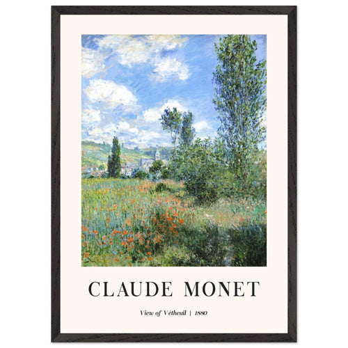 Artfulprints Poster met Lijst Claude Monet - View of Vétheuil II   - 50x70 cm - Groen
