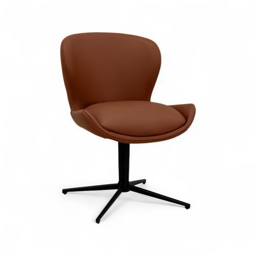 Furnhouse eetkamerstoel Nicklas - Donkerbruin - Leer - Set van 2