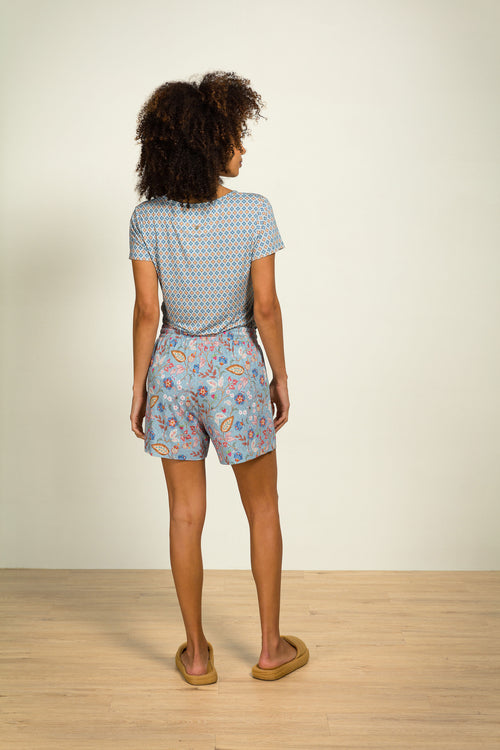 Pip Studio - Tilly Pajama Shirt Short Sleeve Women - Mojo - Blue - XL