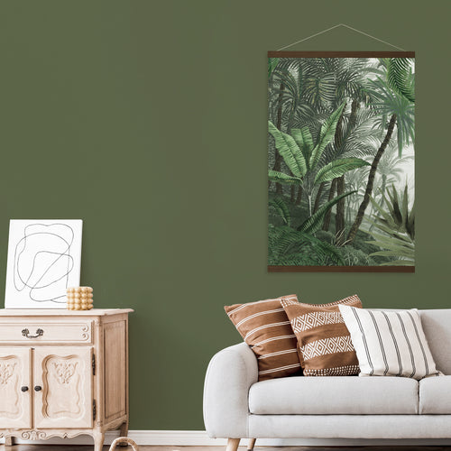 Art for the Home Hangende Poster Linnen - Jungle Landschap Groen - 100x70cm - vtwonen shop