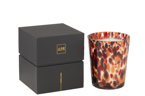 J-Line geurkaars Noa - Magnificent Birch - glas - rood - medium - 68U