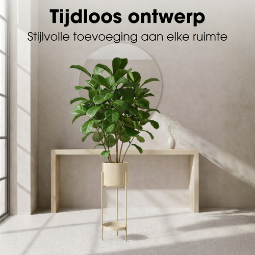 Mica Decorations Colyn Bloempot op Poten - Plantenpot - Bloempot Binnen of Planten Pot - Plantenstandaard van IJzer - H60 x Ø19 cm - Roze