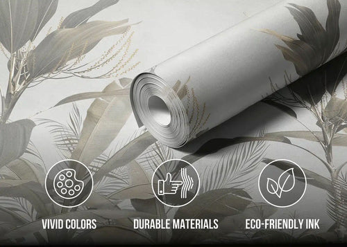 Sanders & Sanders fotobehang jungle bladeren grijs - 375 x 270 cm - 601445