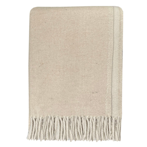 Malagoon plaid - beige dubbelzijdig - 130x170cm gerecycled wol