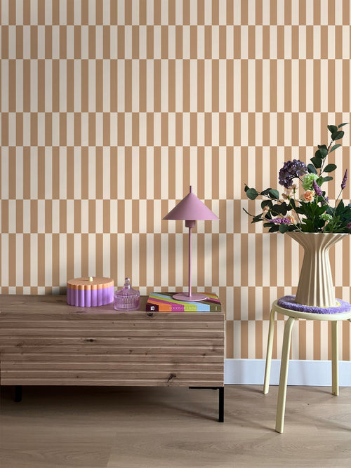 ESTAhome behang strepen beige en bruin - 53 cm x 10.05 m - 131214