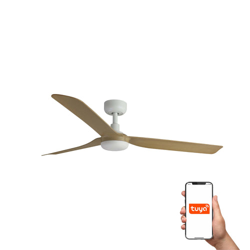 Faro Punt Medium 3-bladig matzwart, esdoorn Tuya Smart System