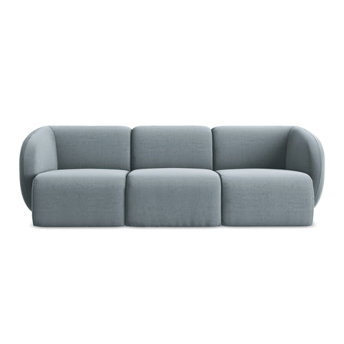 LaMiaSofa 3-zits bank Cervo - velours - lichtblauw - 244x94x75