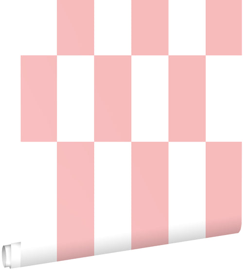 ESTAhome behang streep roze en wit - 50 x 900 cm - 130918
