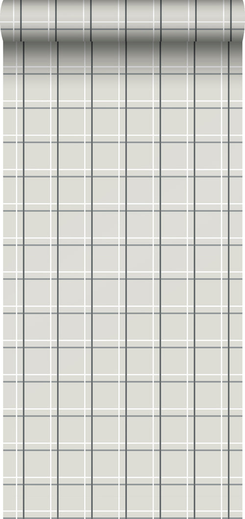 Sanders & Sanders behang ruiten beige, grijs en wit - 53 cm x 10 m - 640358