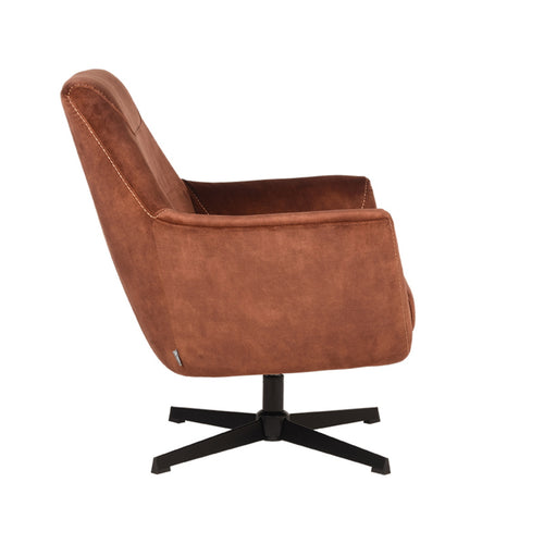 LABEL51 Fauteuil Toby - Oranje Velvet - Draaibaar - vtwonen shop