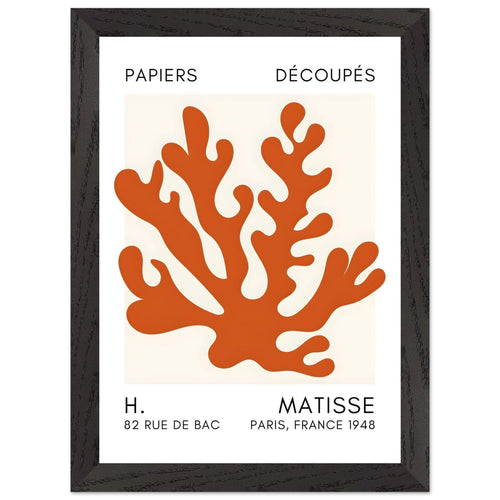 Artfulprints Poster met Lijst Matisse – Saltflower shapes orange   - A4 21x29.7 cm - Oranje