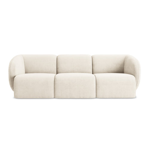 LaMiaSofa 3-zits bank Cervo - chenille stof - lichtbeige - 244x94x75