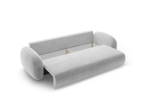 Cosmopolitan Design Slaapbank met opbergdoos Tonale 3-zits, flueel grijs - 105x262x88cm