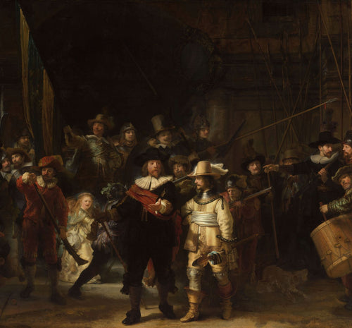 Sanders & Sanders fotobehang De Nachtwacht van Rembrandt van Rijn bruin - 300 x 279 cm - 950063 - vtwonen shop