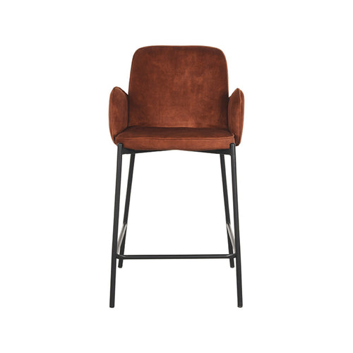 LABEL51 Barkruk Jari - Bruin Velvet - Zithoogte 65cm - Set van 2 - vtwonen shop