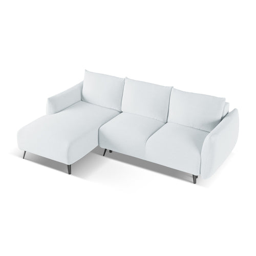LaMiaSofa hoekbank links Genova - chenille stof - lichtblauw - 242x162x86