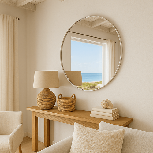 Kare Design Spiegel Curve ronde Ø100cm beige