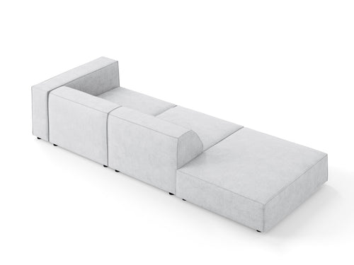 Cosmopolitan Design linker bank Arendal 4-zits, chenille met ribbeleffect, lichtgrijs - 102x262x70cm
