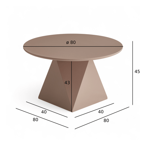 Furnhouse ronde salontafel Aura - Mokkamousse - Ø 80 cm
