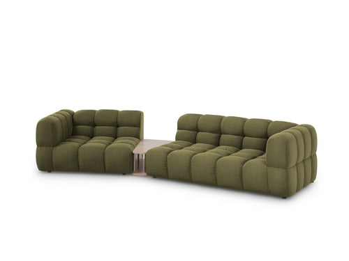 Cosmopolitan Design linker modulaire bank Sky 3-zits, flueel, lichtgroen - 148x353x70cm