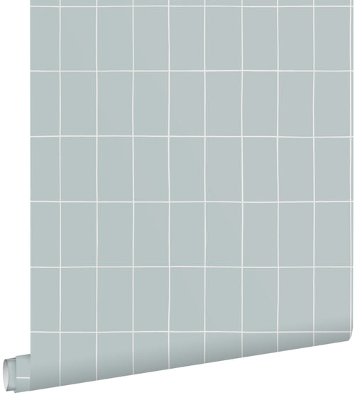 ESTAhome behang kleine tegeltjes lichtblauw - 50 x 900 cm - 131790