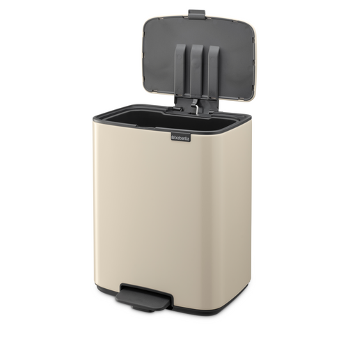 Brabantia Bo Pedaalemmer, 12 liter, stil sluitend, kunststof binnenemmer - Soft Beige