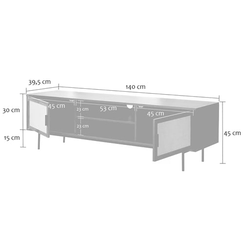 Calicosy - JETSON TV-meubel - Donker hout - 39,5x140x45 cm