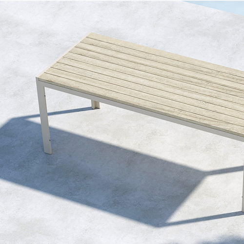 Nest outdoor Joas Polywood Tuin Eettafel Beige - 205 x 90 cm