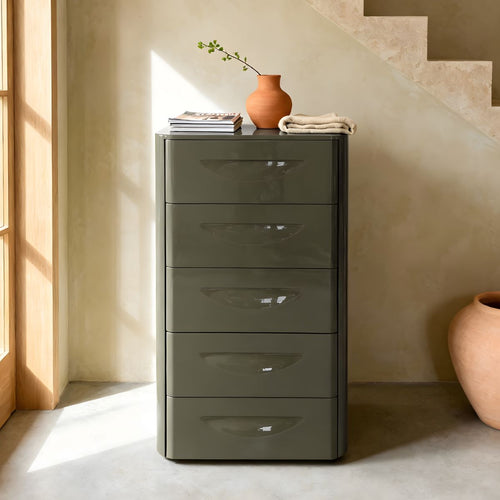 DÉJA Living Ladekast Setra - Kaki Groen Glossy MDF - 60x41x105cm - vtwonen shop