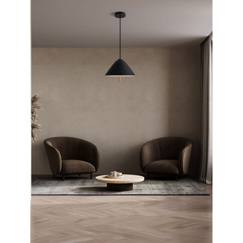 Nova Luce OROS Dome hanglamp voor plafond, zandkleurig zwart, LED, 17W, 917lm, 3000K