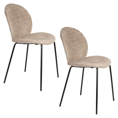 Zuiver Bonnet Eetkamerstoelen  Beige - Set van 2 - vtwonen shop