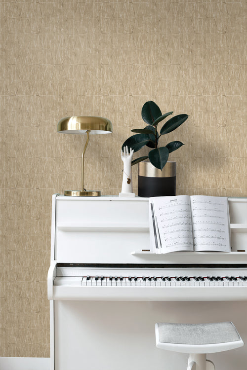 ESTAhome behang grafische lijnen warm beige - 50 x 900 cm - 131417 - vtwonen shop