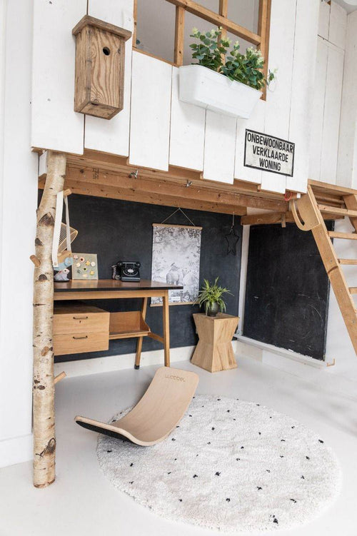 Interieur05 Rond Kindervloerkleed  hoogpolig Cream/Zwart - Dots - 120 x 120 cm - vtwonen shop