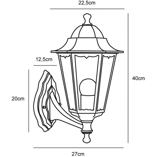 Nordlux Cardiff Wandlamp Buiten Up - E27 - IP44 - Zwart - vtwonen shop