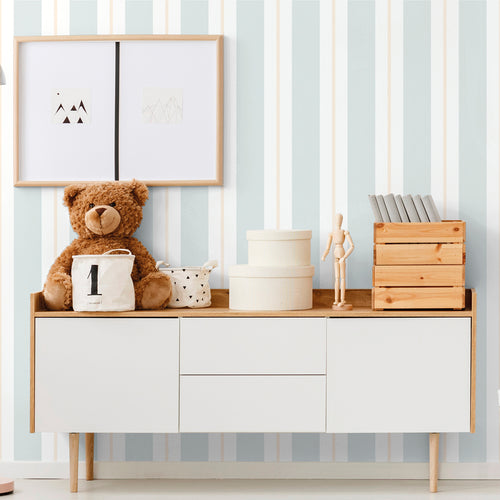 Sanders & Sanders behang strepen vergrijsd blauw - 53 cm x 10 m - 640307