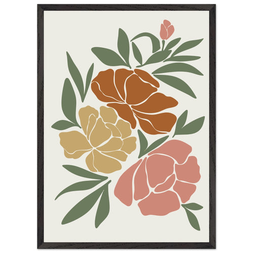 Artfulprints Poster met Lijst Boho – Autumn bloom   - 50x70 cm - Meerkleurig