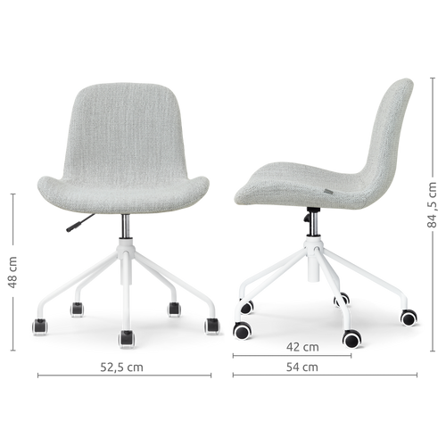 Nolon Nout-Fé bureaustoel grijs melange - wit onderstel